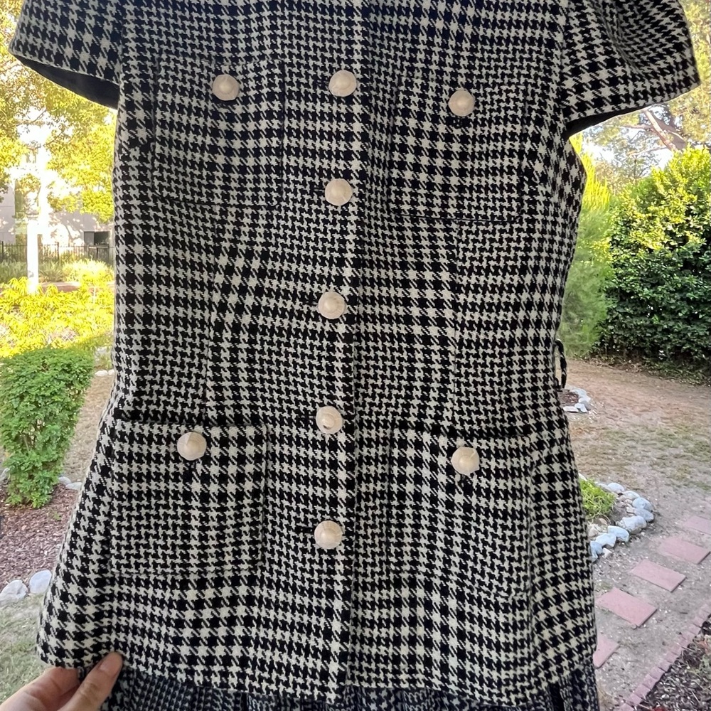 Self-Portrait Houndstooth Tailored Midi Dress - Picture 6 of 9